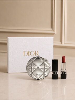 (NWT) Dior VIP Limited Edition quilted compact mirror & lipstick